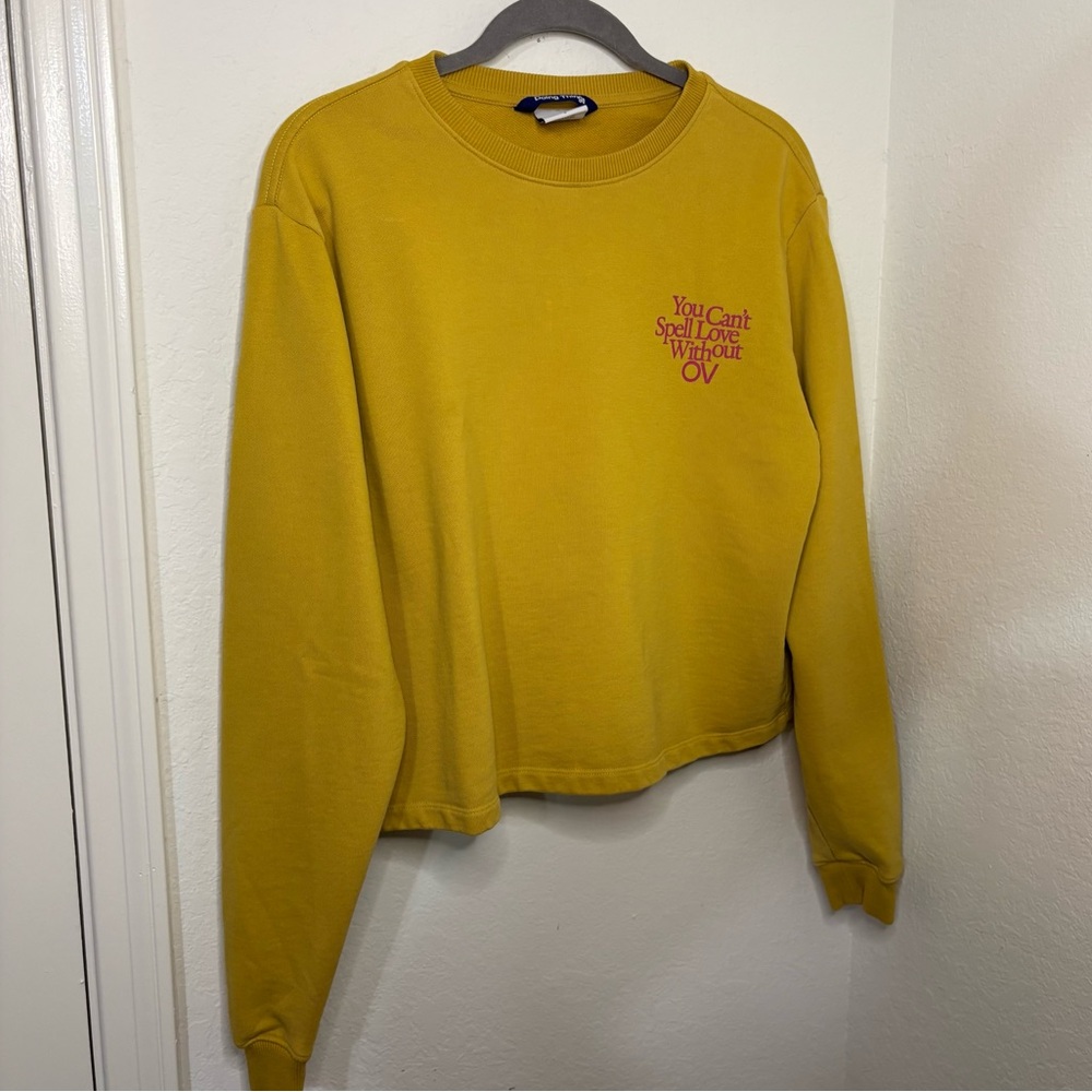 Outdoor Voices Love Without OV Cropped Sweatshirt organic cotton Sz small